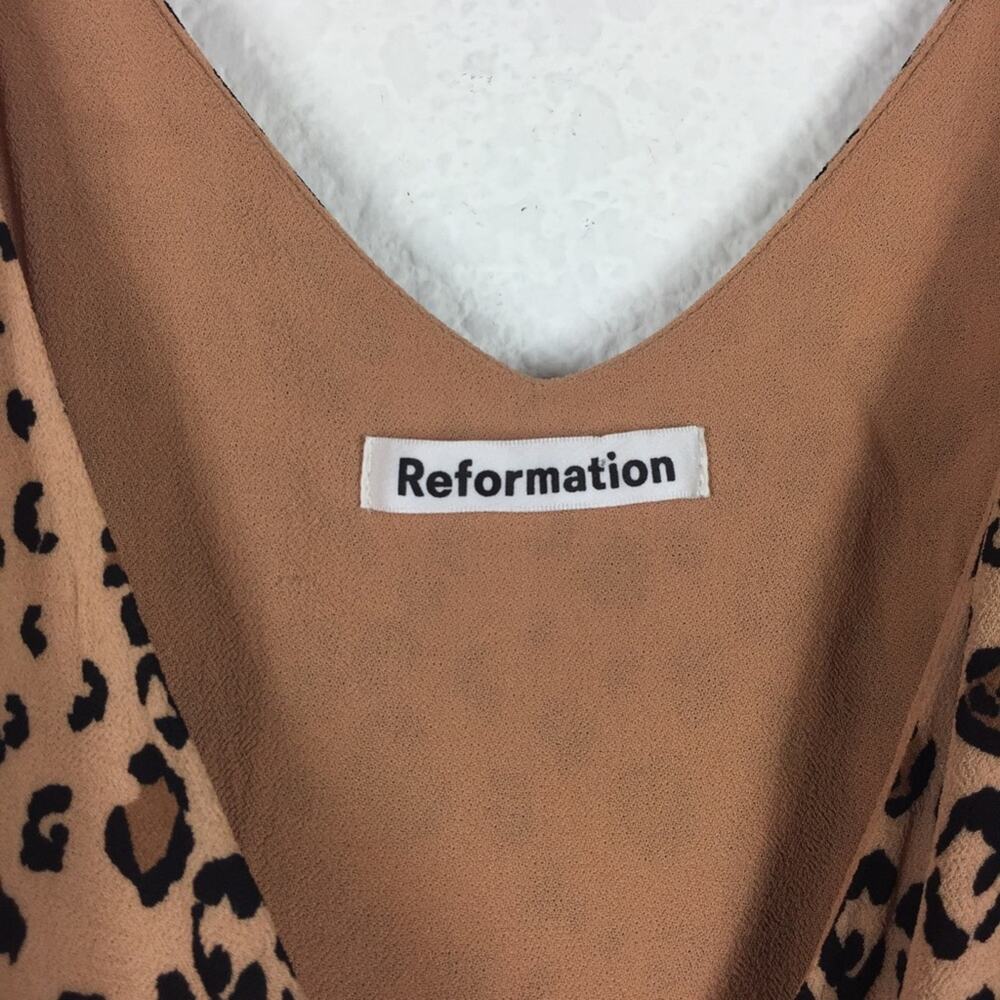 Reformation Anchorage Leopard Mini Wrap Dress Xs … - image 5